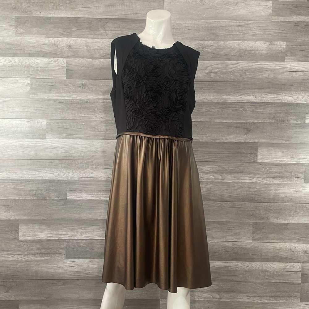 Belle Badgley Mischka Midi Dress Ruffled Chest 14